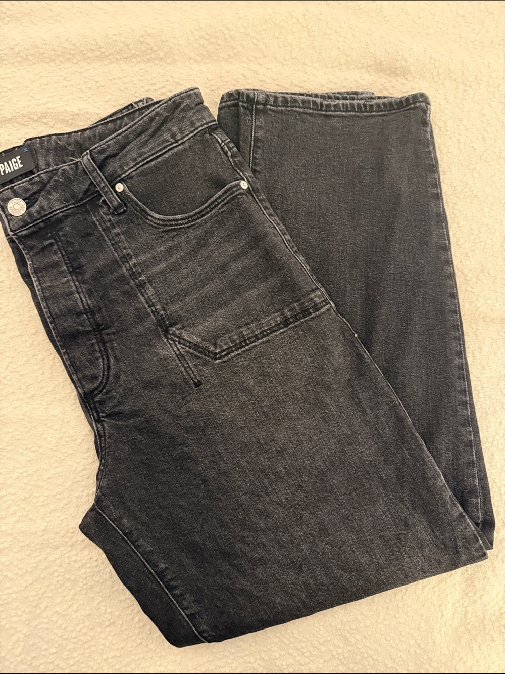 PAIGE Women’s Washed Black barrel Jeans